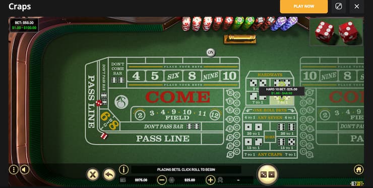 A screenshot from BetWhale showing a hardways bet in craps.